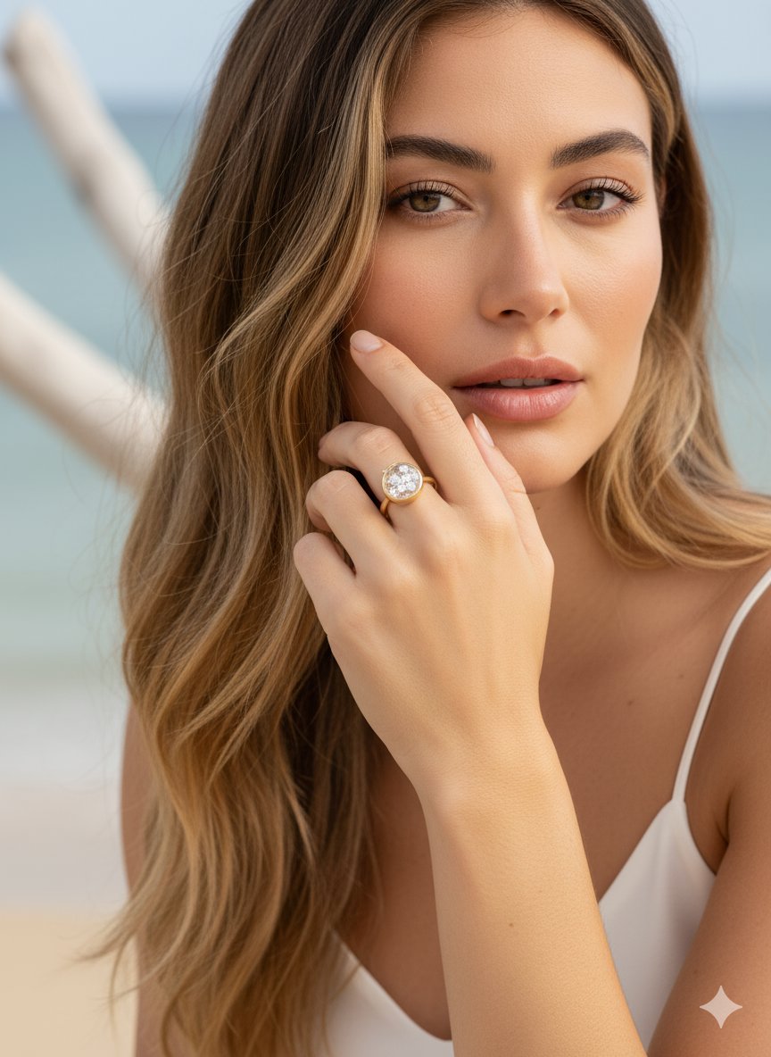 Solid 14K Gold Shaker Locket Ring M6009 Aurora Designer