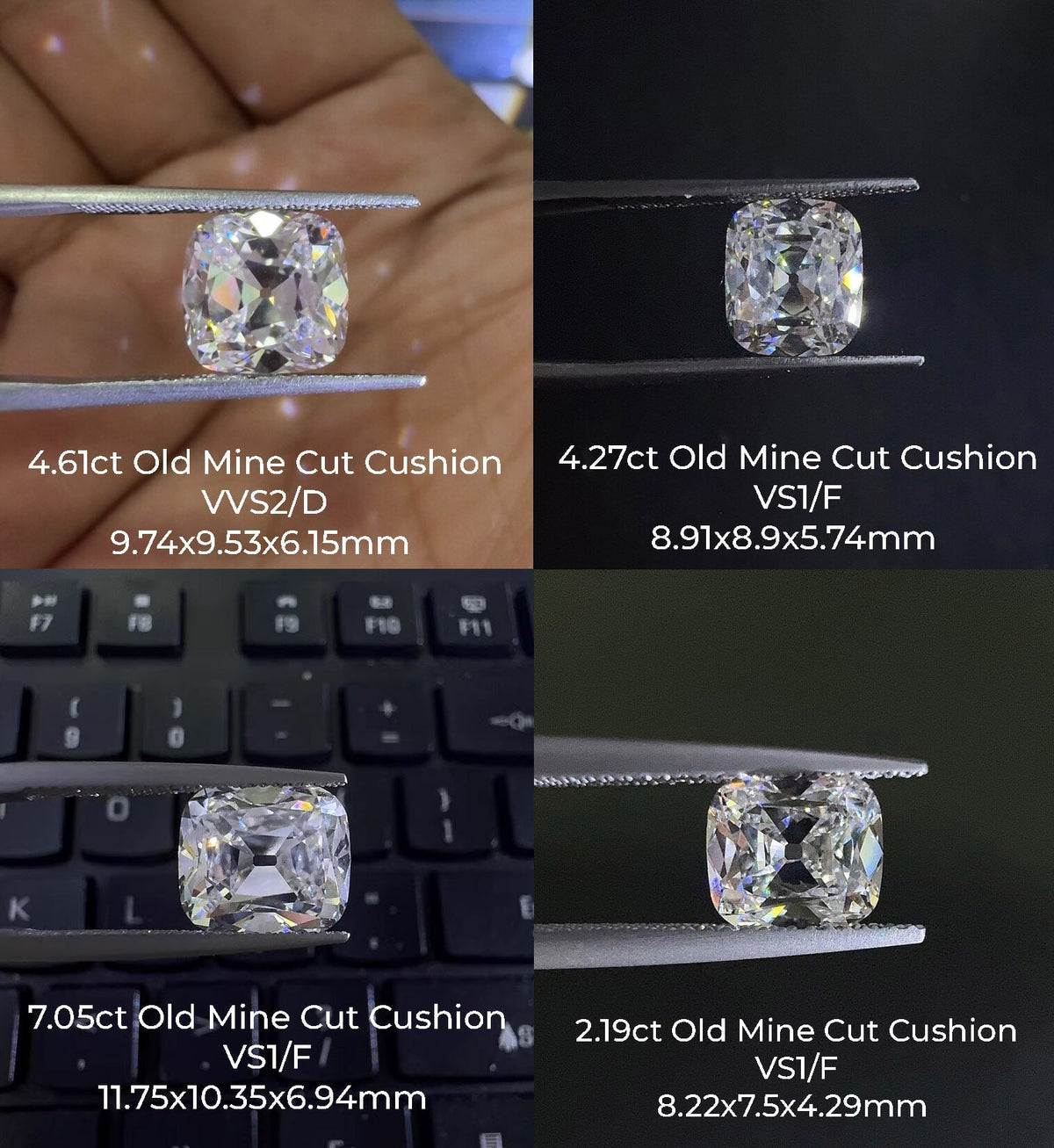 5.12ct Old Mine Cut Lab Diamond Ring 18K Gold Vintage Georgian Style R6780 Aurora Designer