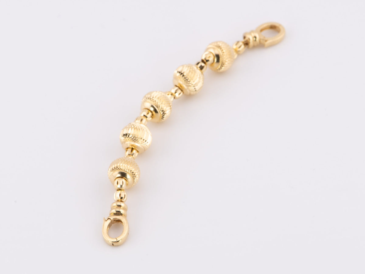 18K Gold Extension Chain Glitter Bead 3.21g R2055 Aurora Designer