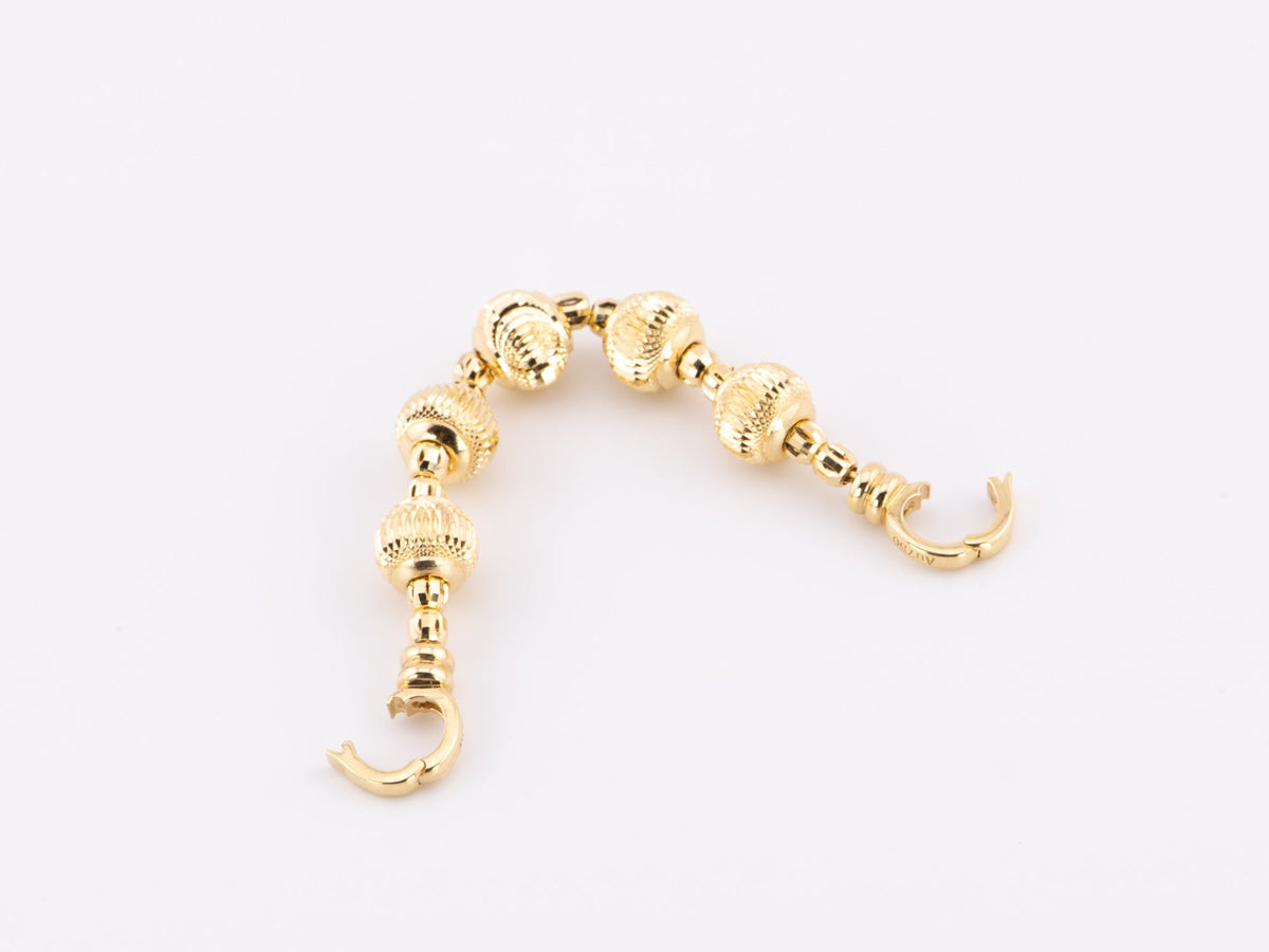 18K Gold Extension Chain Glitter Bead 3.21g R2055 Aurora Designer