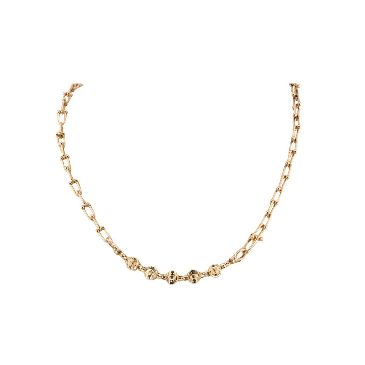 18K Gold Extension Chain Glitter Bead 3.21g R2055 Aurora Designer
