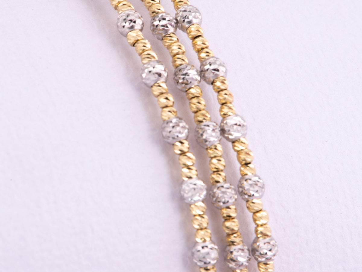 18K Gold Dual Tone White and Yellow Gold Flexi Bangle Bracelet 4.71g R2071 Aurora Designer