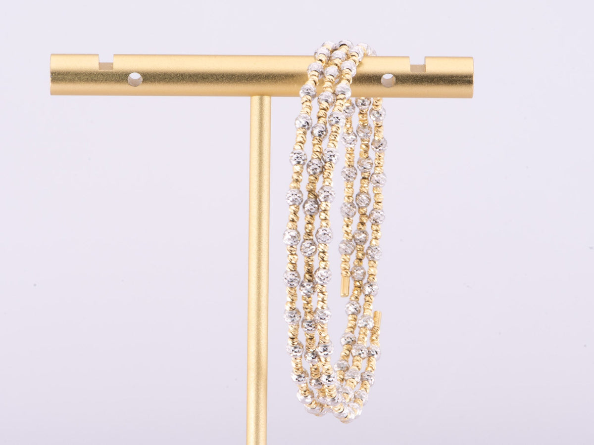 18K Gold Dual Tone White and Yellow Gold Flexi Bangle Bracelet 4.71g R2071 Aurora Designer