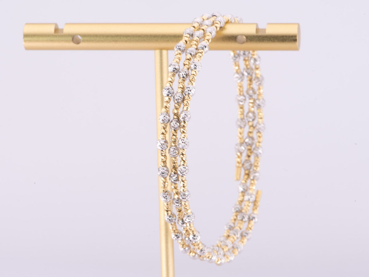 18K Gold Dual Tone White and Yellow Gold Flexi Bangle Bracelet 4.71g R2071 Aurora Designer