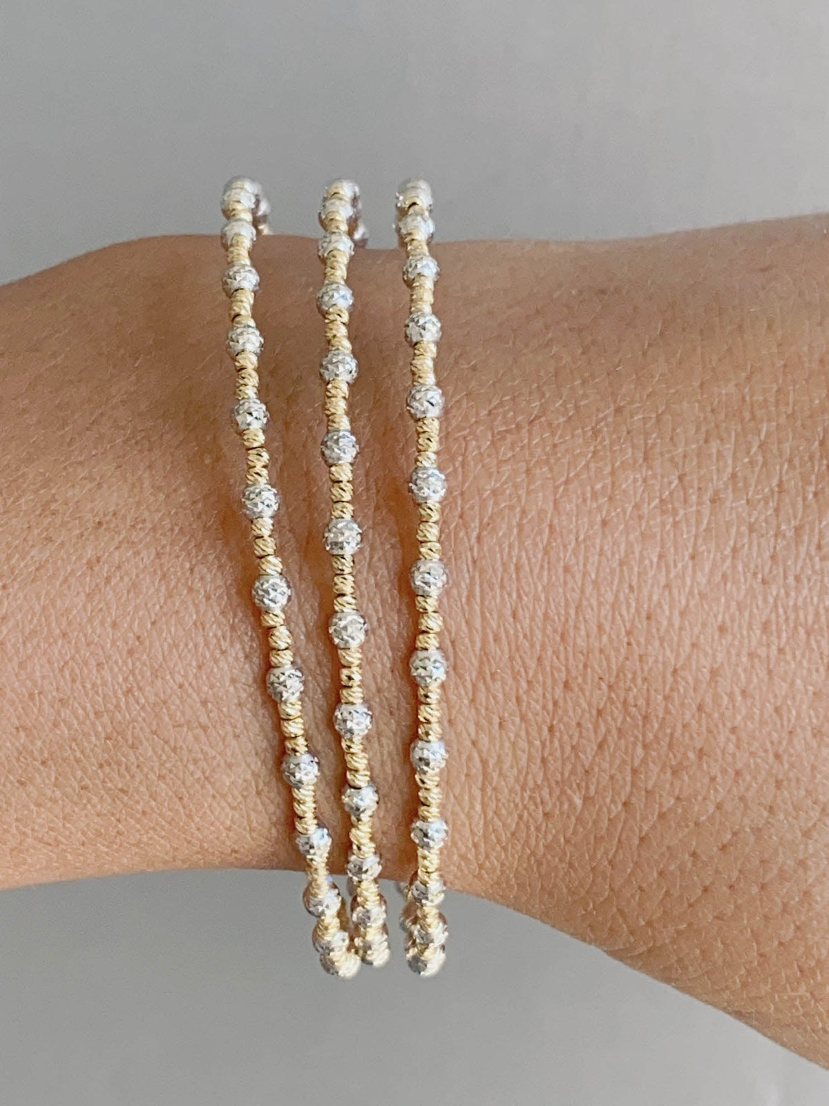 18K Gold Dual Tone White and Yellow Gold Flexi Bangle Bracelet 4.71g R2071 Aurora Designer