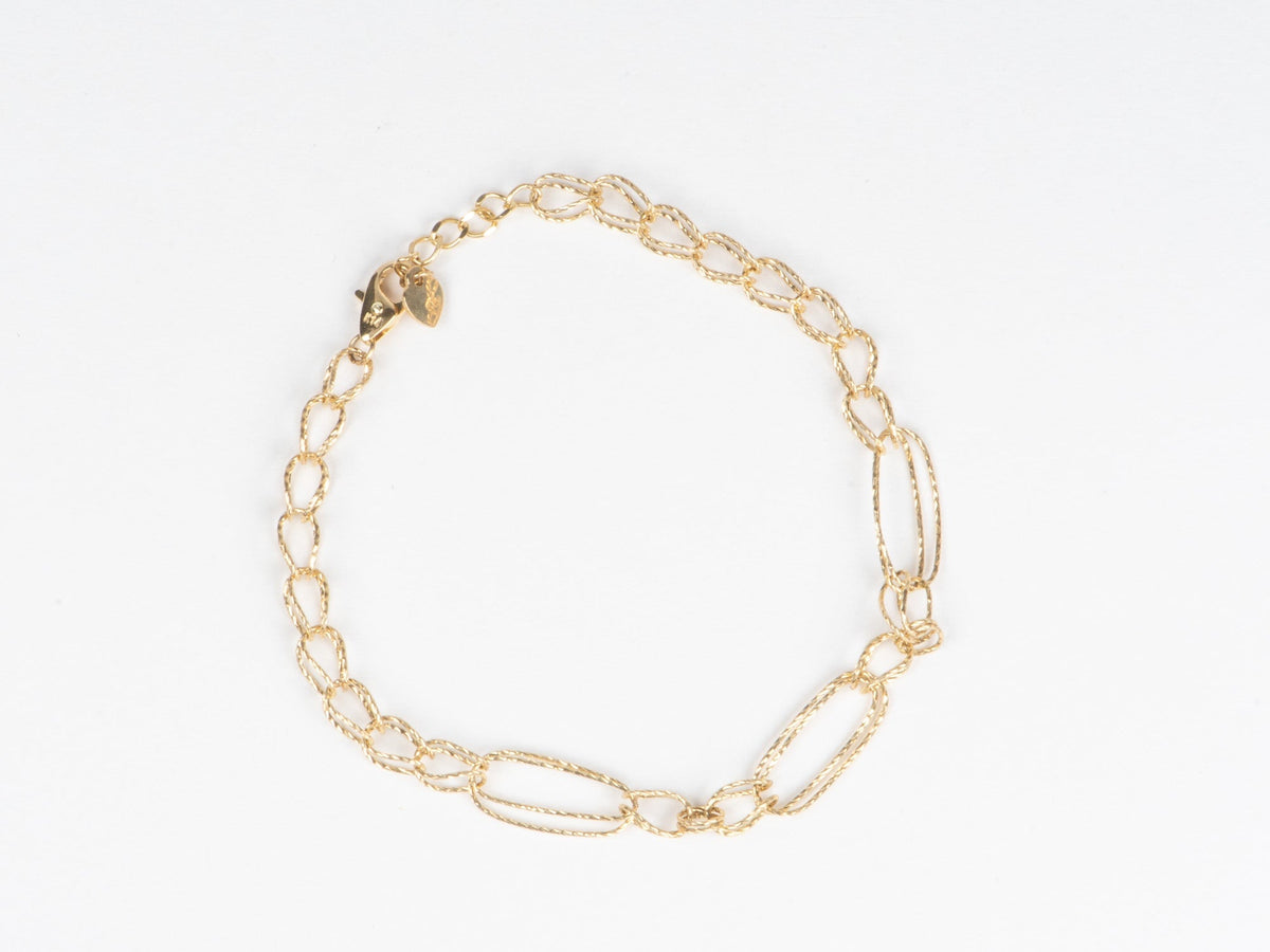 7.5" 14K Gold Diamond Cut Loop-in-Loop Special Link Bracelet R2076 Aurora Designer