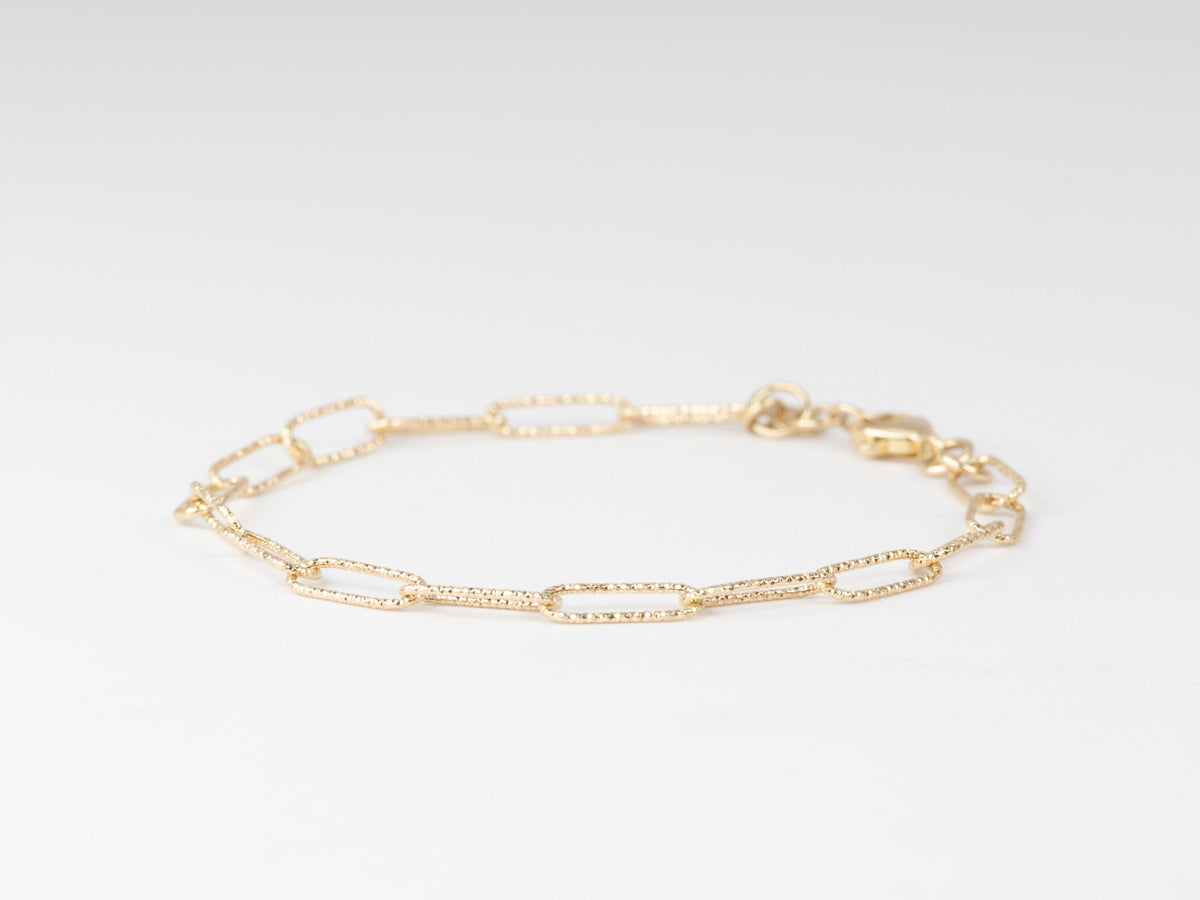 7.5" Diamond Cut Paperclip Link Bracelet 14K Gold R2084 Aurora Designer