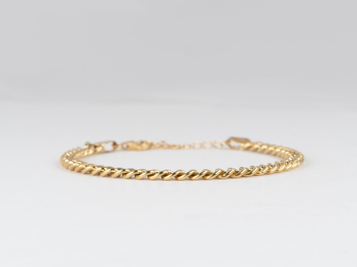 14K Gold Miami Cuban Chain Bracelet 7.5" 4.4mm Wide R2098 Aurora Designer
