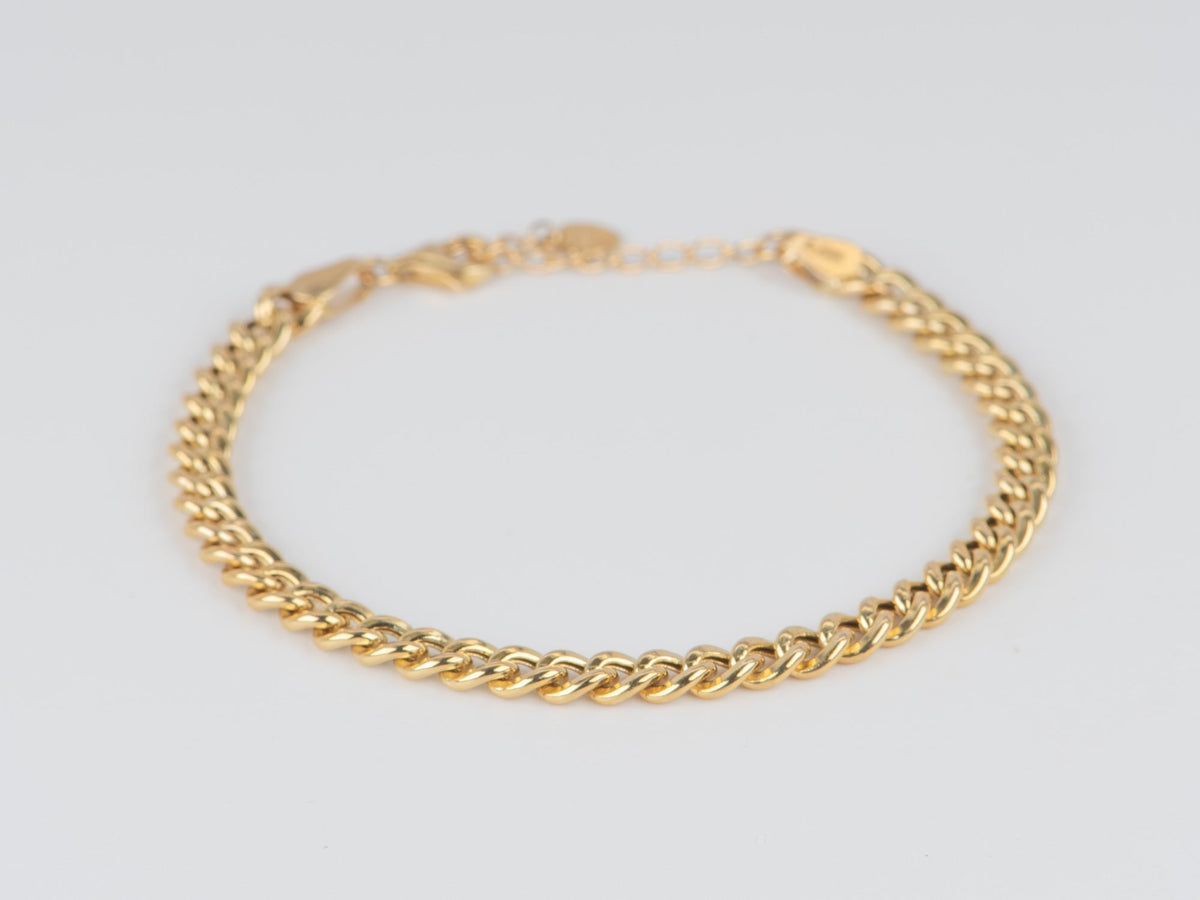 14K Gold Miami Cuban Chain Bracelet 7.5" 4.4mm Wide R2098 Aurora Designer