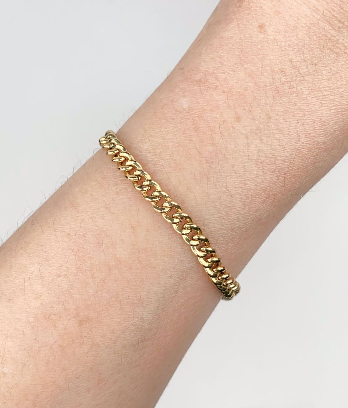14K Gold Miami Cuban Chain Bracelet 7.5" 4.4mm Wide R2098 Aurora Designer