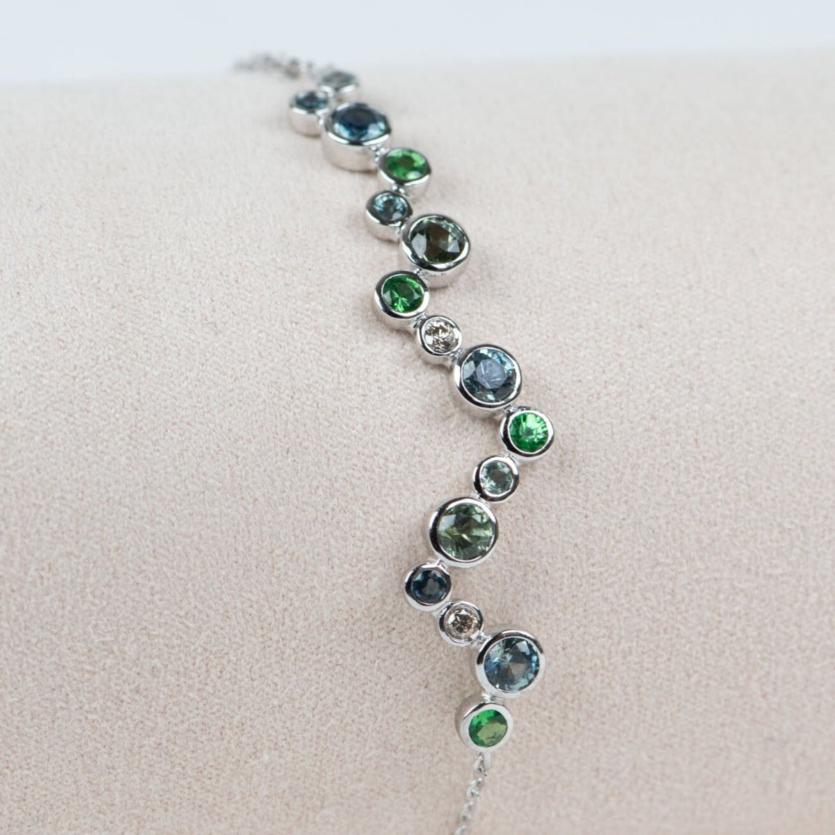 Montana Sapphire and Diamond Bubbles Bracelet 14K Gold R2105 Aurora Designer