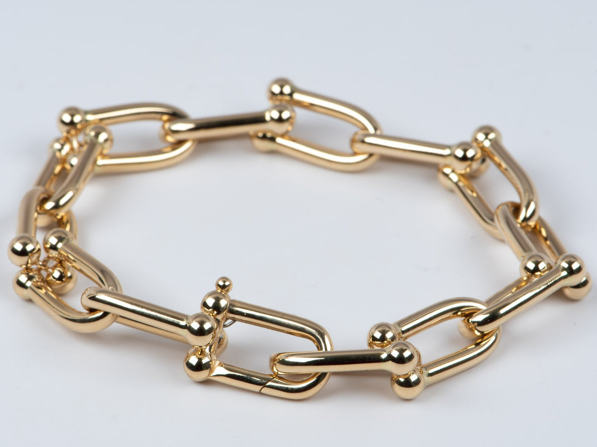 Large Horseshoe Link Bracelet 18K Gold 13g+ Hardware Style R2108 Aurora Designer