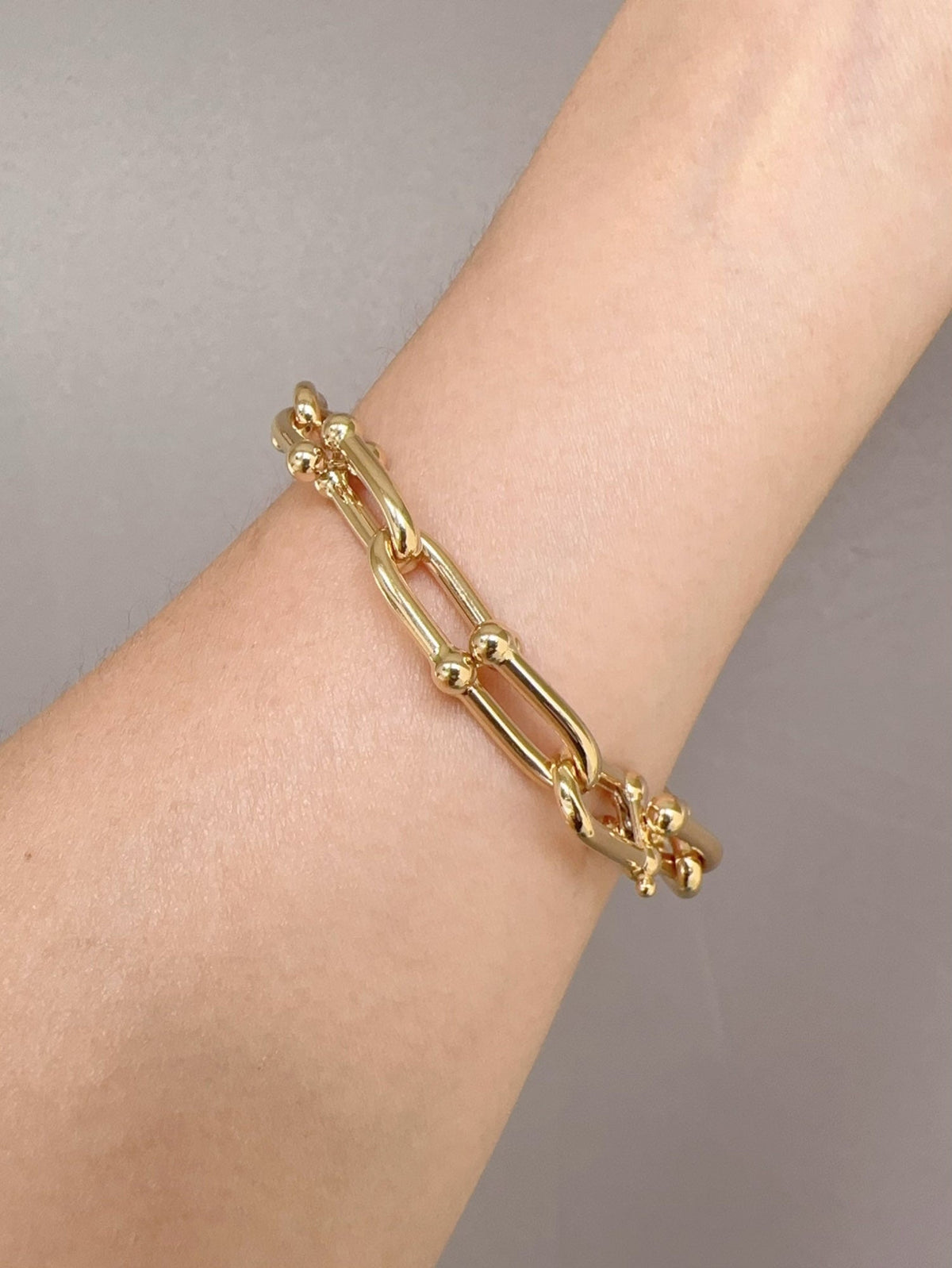 Large Horseshoe Link Bracelet 18K Gold 13g+ Hardware Style R2108 Aurora Designer