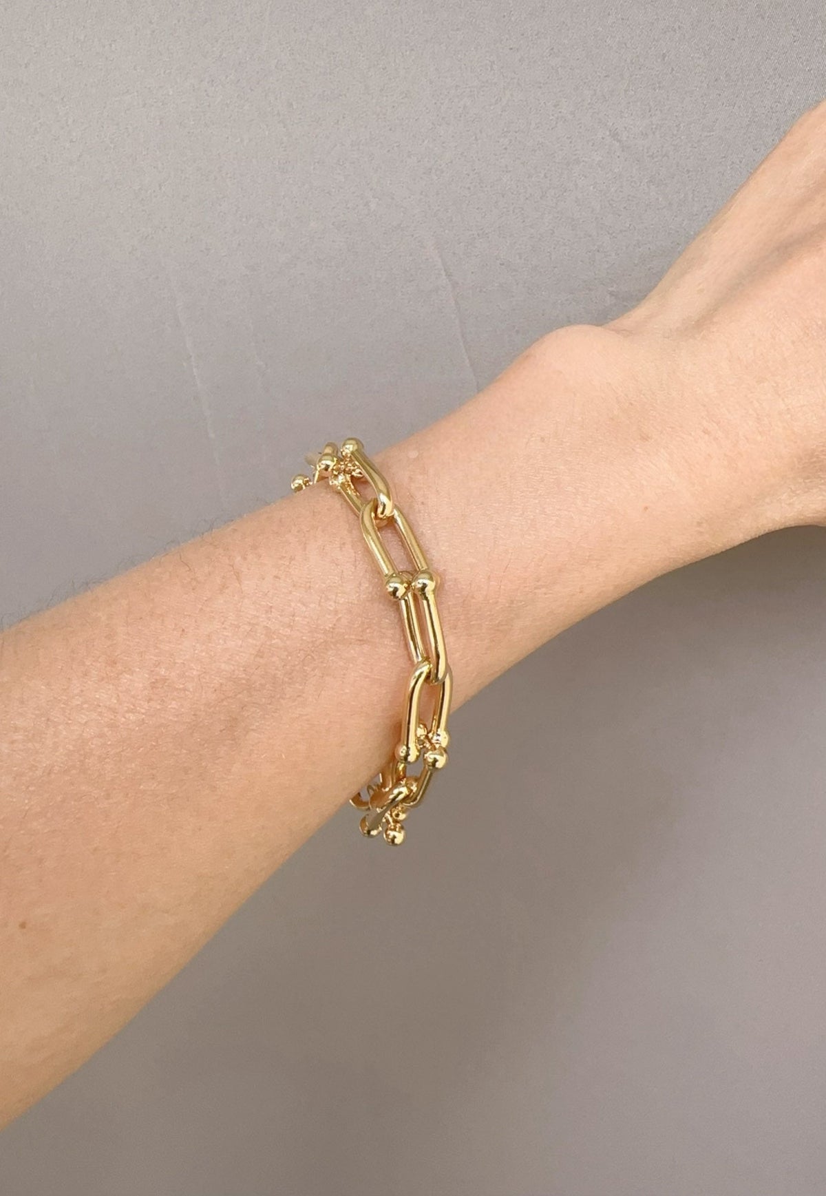 Large Horseshoe Link Bracelet 18K Gold 13g+ Hardware Style R2108 Aurora Designer