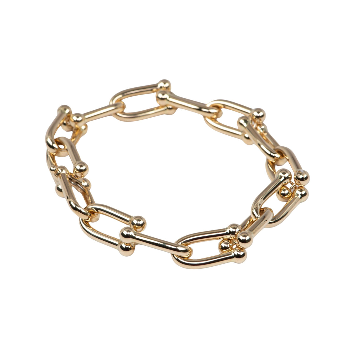 Large Horseshoe Link Bracelet 18K Gold 13g+ Hardware Style R2108 Aurora Designer