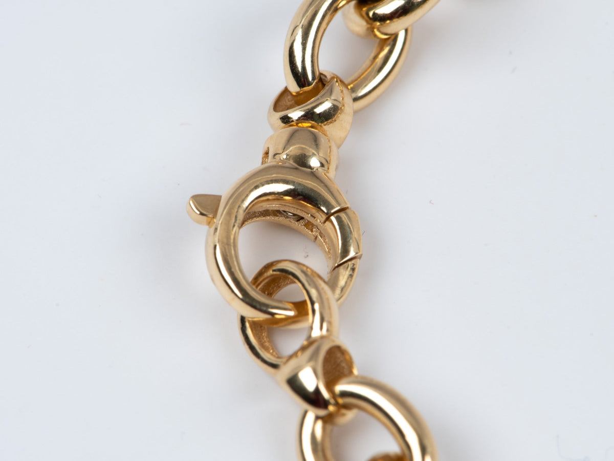 18K Gold Smooth Oval Link Bracelet 7" 8.81g R2109 Aurora Designer