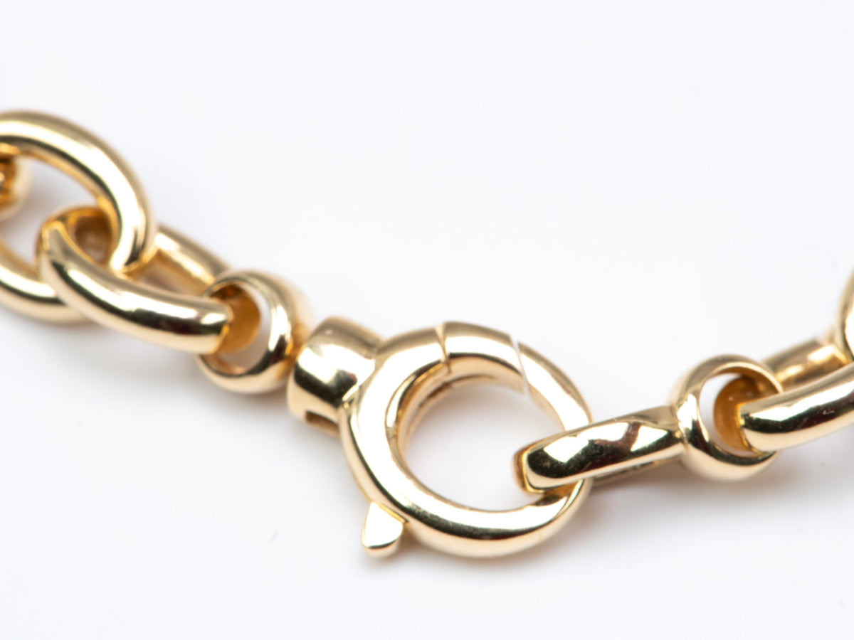 18K Gold Smooth Oval Link Bracelet 7" 8.81g R2109 Aurora Designer