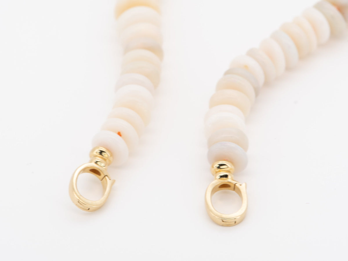 Solid Australian Opal Heishi Bead Hand Knotted Bracelet with 14K Gold Clasps R2110 Aurora Designer