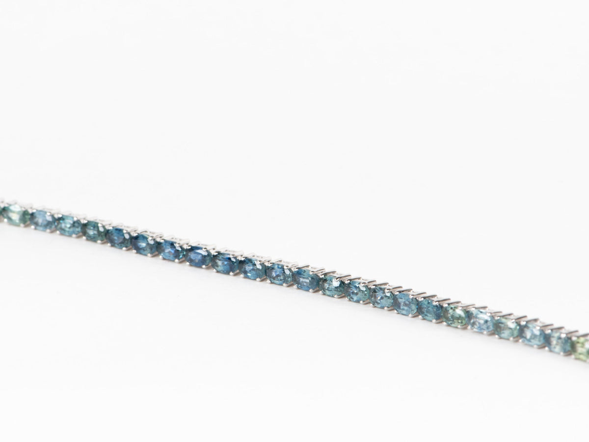 11.46ctw Ombre Montana Sapphire Bracelet 14K Gold 7" R2118 Aurora Designer