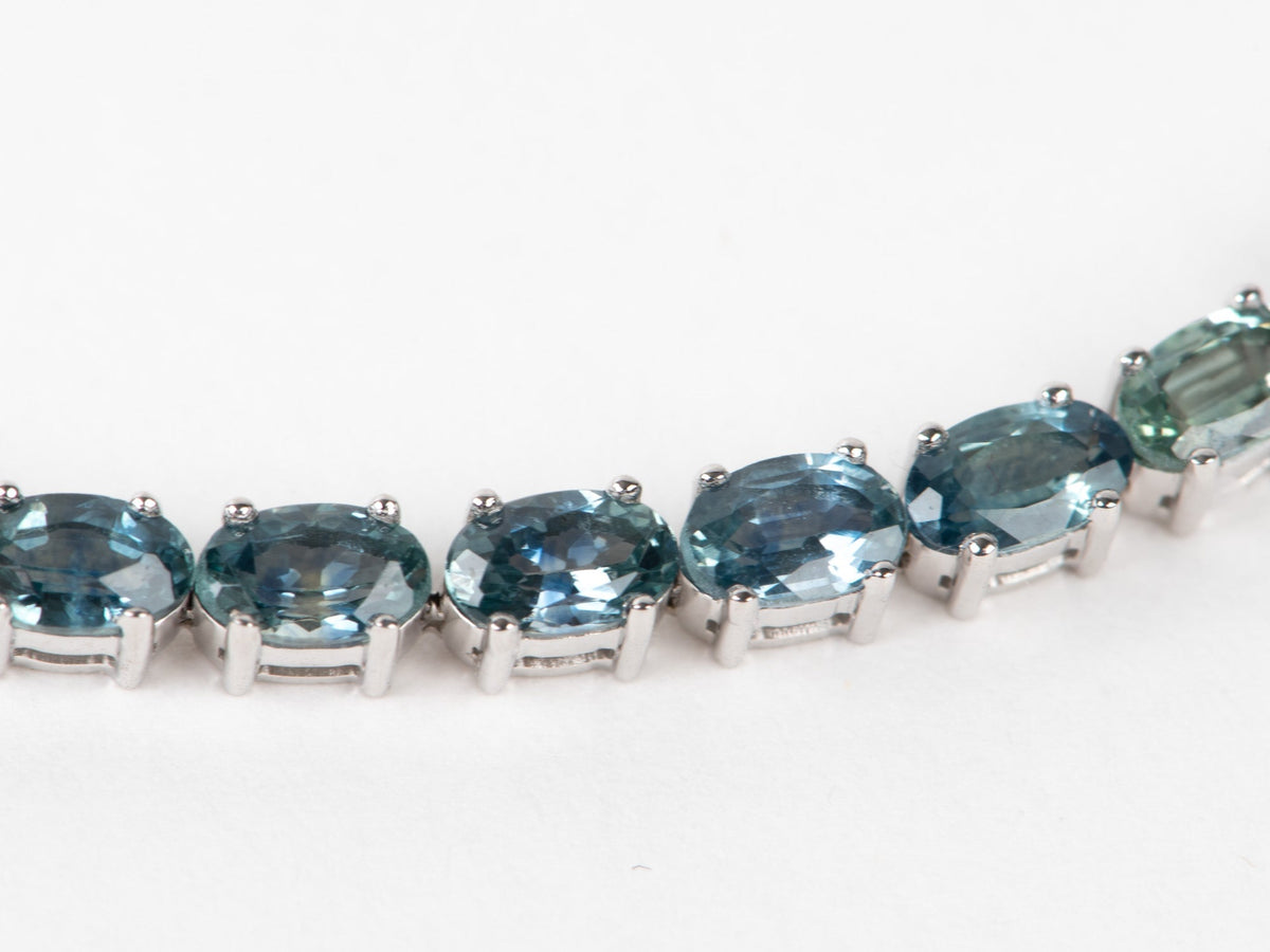 11.46ctw Ombre Montana Sapphire Bracelet 14K Gold 7" R2118 Aurora Designer