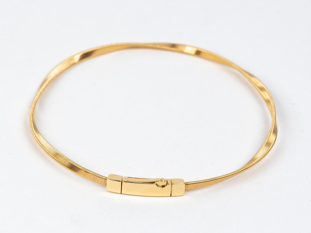 18K Gold Wavy Wave Bangle Bracelet Like Marco Bicego R2128 Aurora Designer