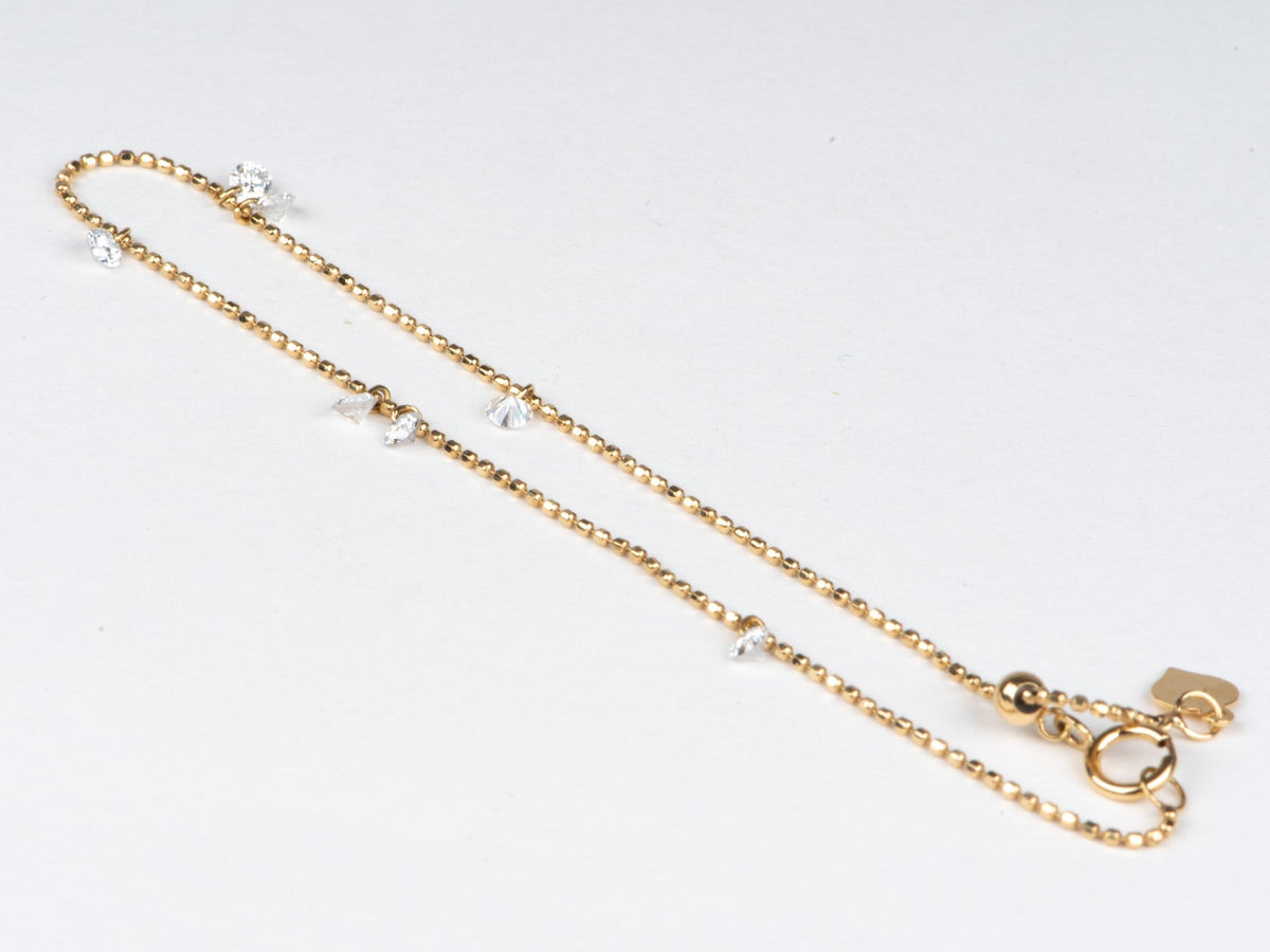 0.42ctw Drilled Lab Diamond Dangle Bracelet 18K Gold Adjustable R2133 Aurora Designer