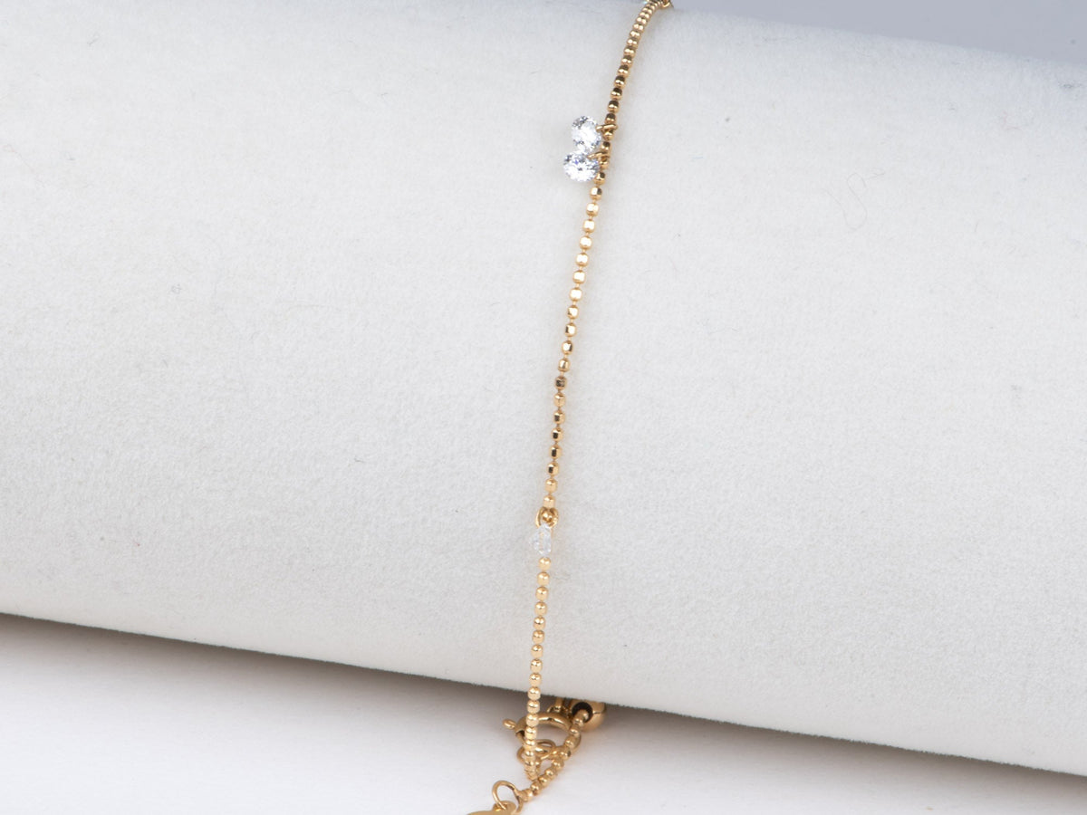 0.42ctw Drilled Lab Diamond Dangle Bracelet 18K Gold Adjustable R2133 Aurora Designer