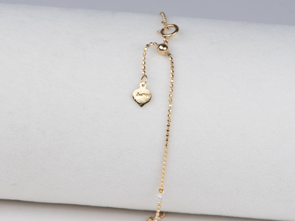 0.42ctw Drilled Lab Diamond Dangle Bracelet 18K Gold Adjustable R2133 Aurora Designer