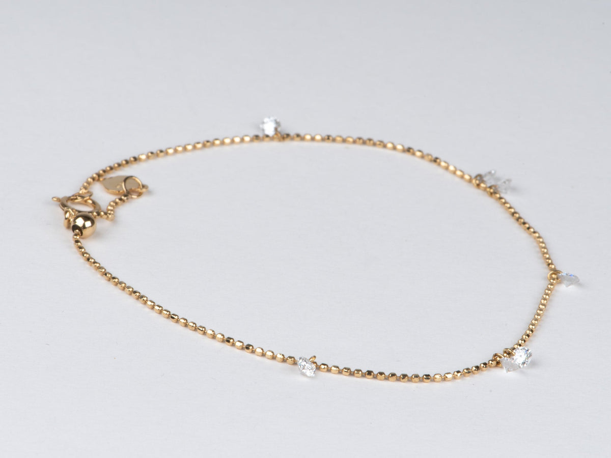 0.42ctw Drilled Lab Diamond Dangle Bracelet 18K Gold Adjustable R2133 Aurora Designer