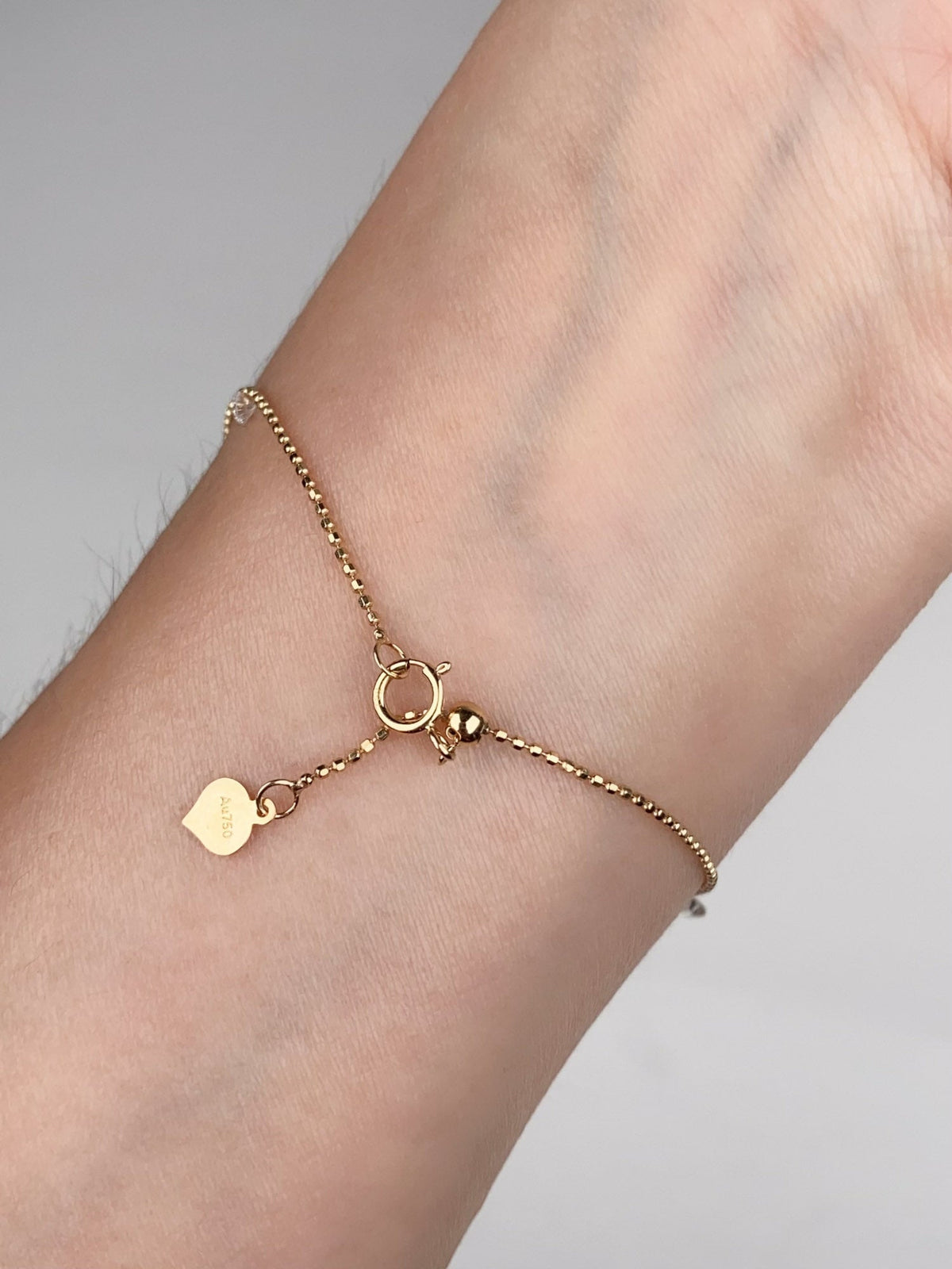 0.42ctw Drilled Lab Diamond Dangle Bracelet 18K Gold Adjustable R2133 Aurora Designer