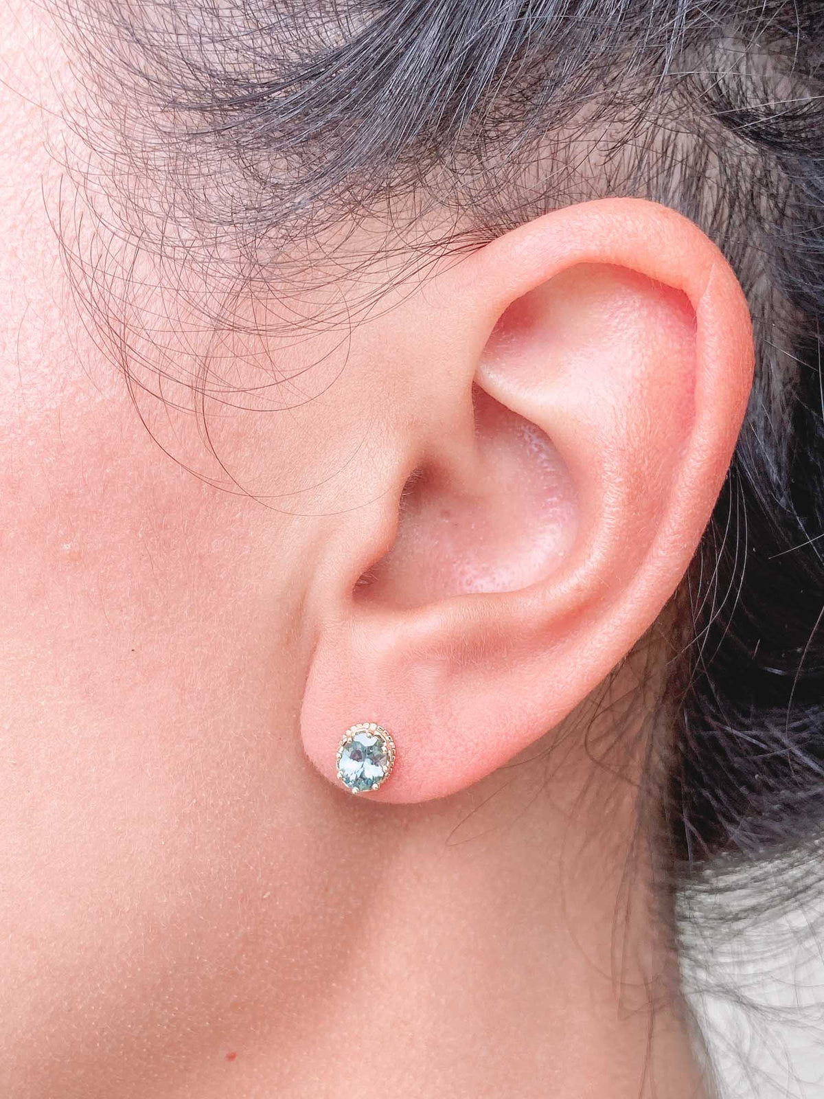 Solid 14K Gold Montana Sapphire Earrings R3225 Aurora Designer