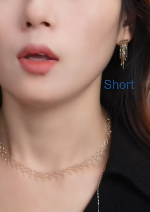 Solid 18K Gold Long and Short Fringe Earrings 2-4g Aurora Designer