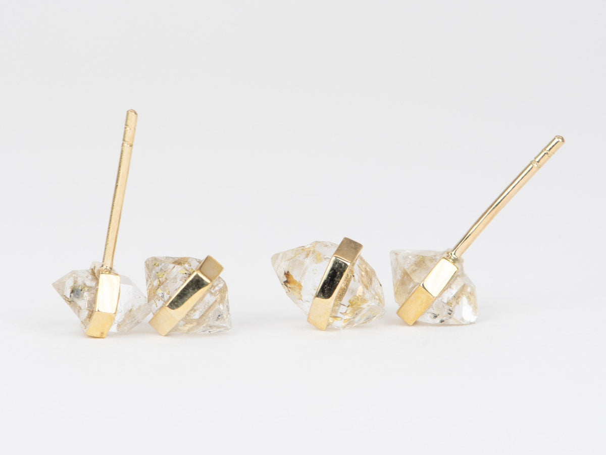 Bar Set Golden Petroleum Quartz Earrings 9K Gold R3121 Aurora Designer