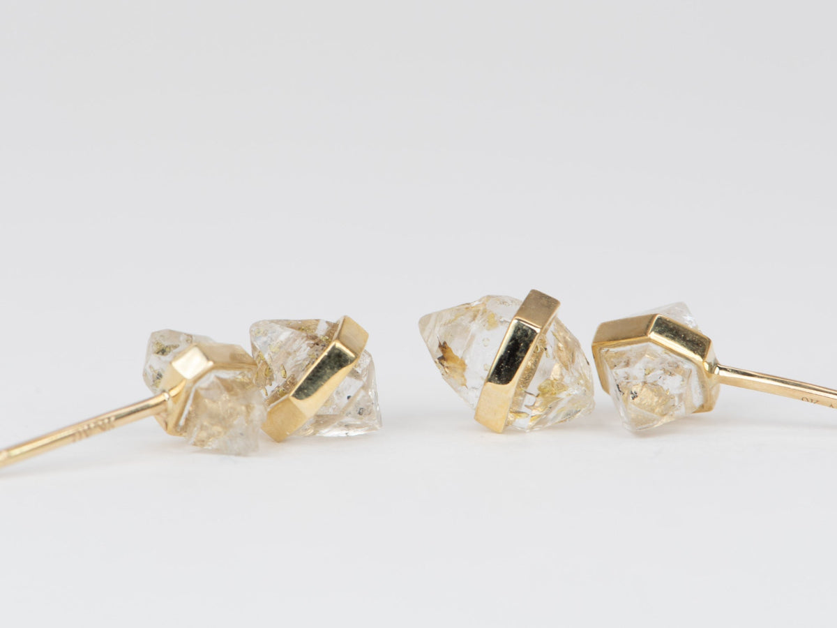 Bar Set Golden Petroleum Quartz Earrings 9K Gold R3121 Aurora Designer