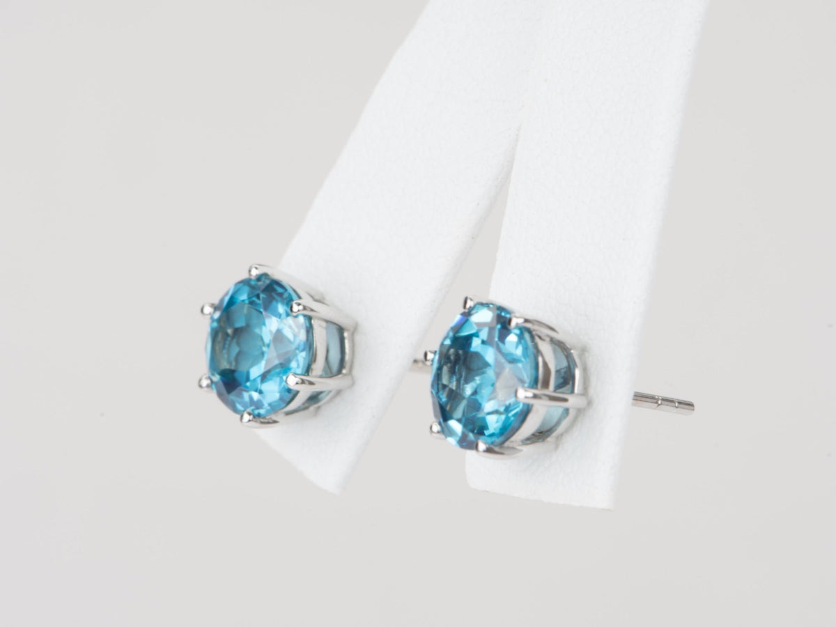 2ct Paraiba-Color Lab Sapphire Earrings 14K White Gold R3135 Aurora Designer