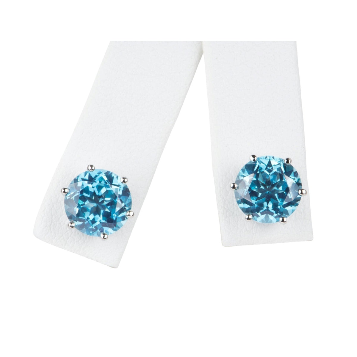 2ct Paraiba-Color Lab Sapphire Earrings 14K White Gold R3135 Aurora Designer