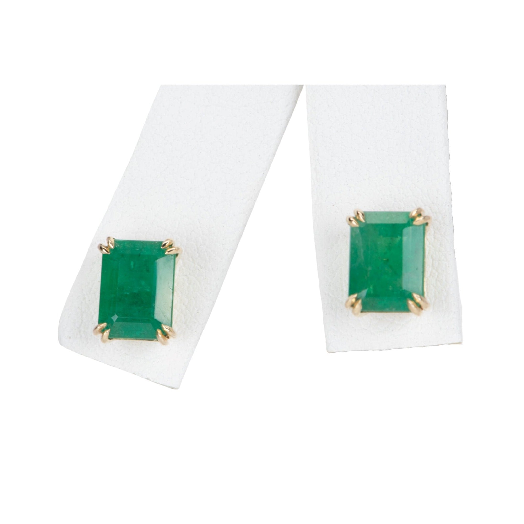 Natural emerald earrings studs on sale
