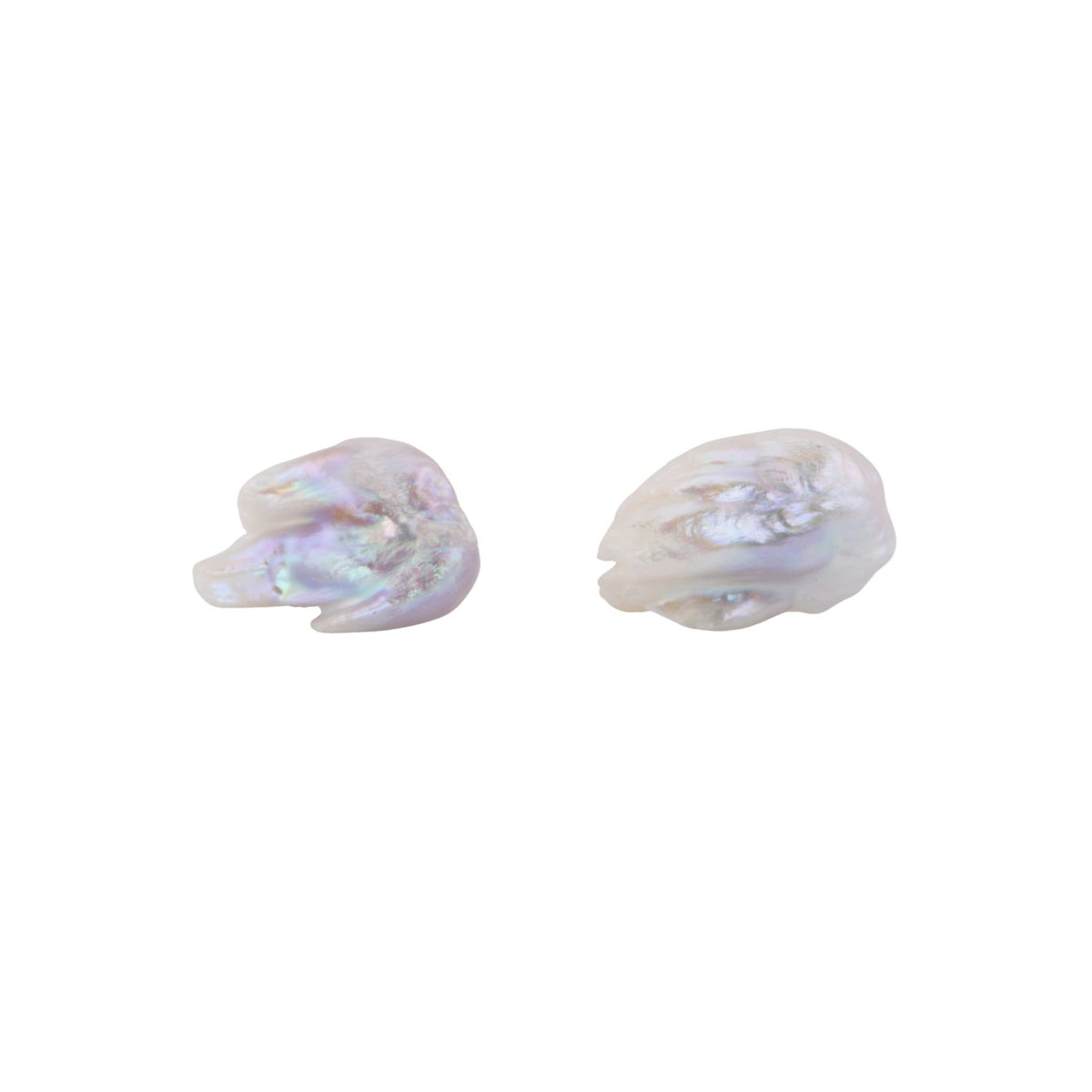 Natural Freshwater Feather Pearl Earrings 18K Gold Ear Backs R3143 Aurora Designer