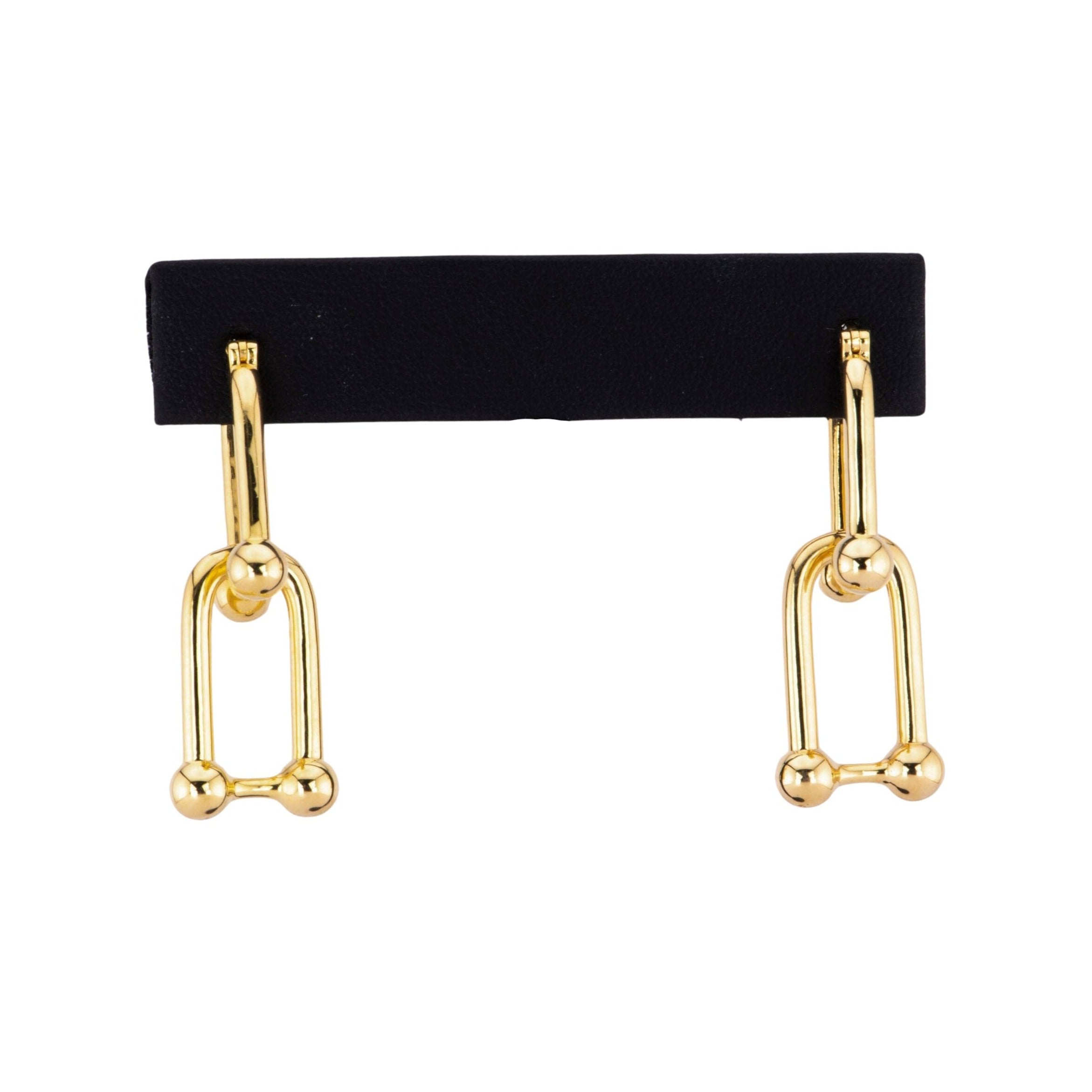 Aurora Designer - Large Horseshoe Earrings Real 18K Gold R3151