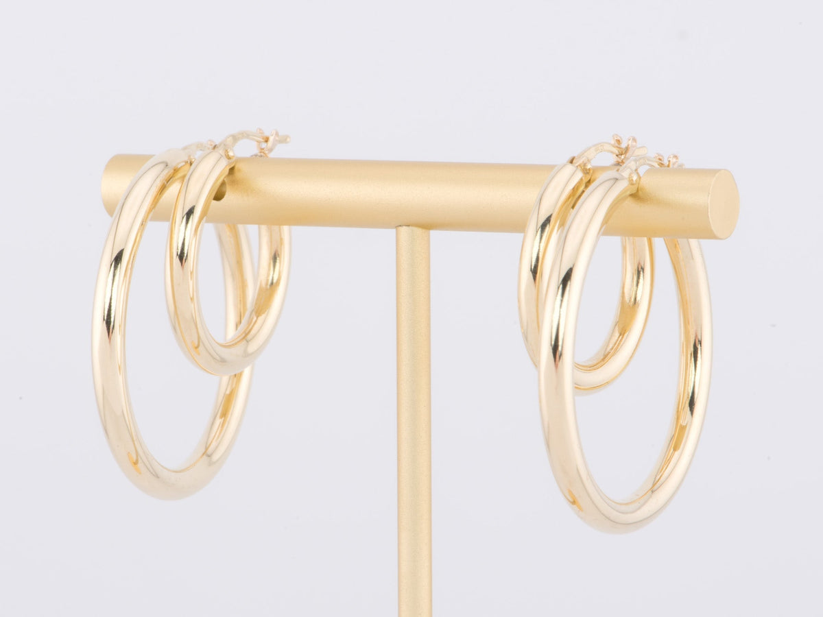 30mm Classic Gold Hoop Earrings 14K Gold R3165 Aurora Designer