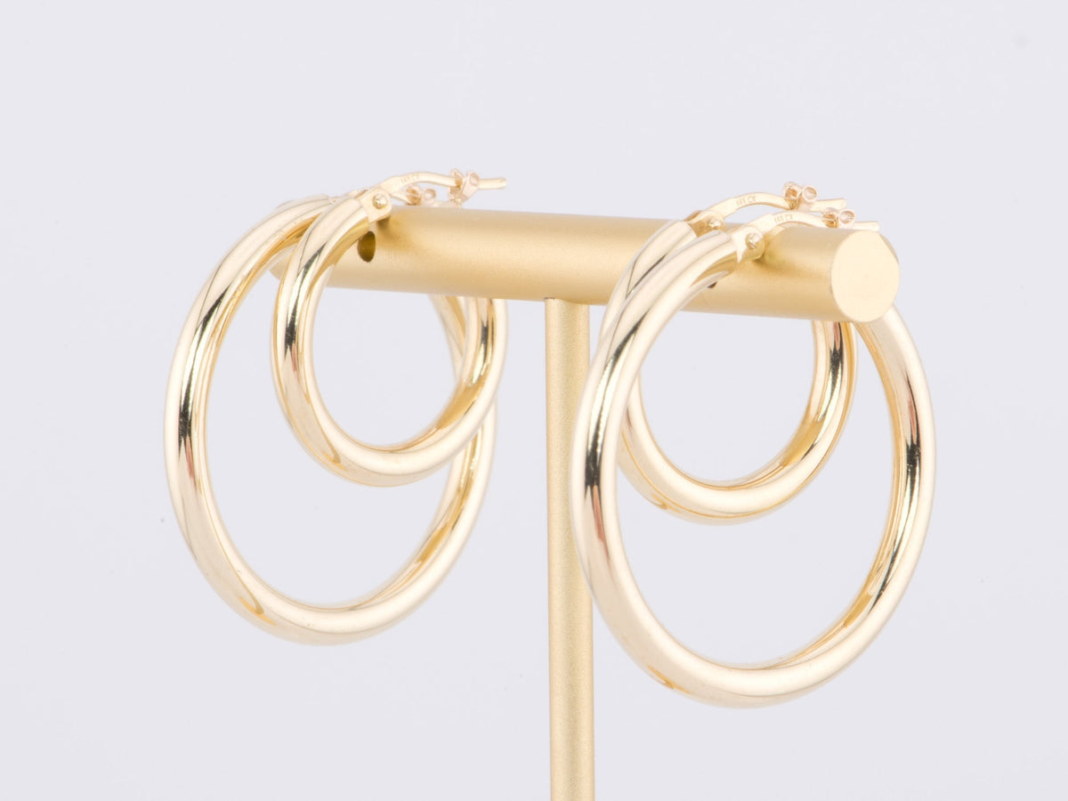 30mm Classic Gold Hoop Earrings 14K Gold R3165 Aurora Designer