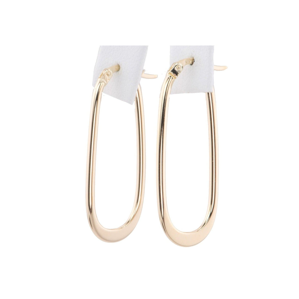 Long Rectangle Hoop Earrings 14K Gold R3170 Aurora Designer
