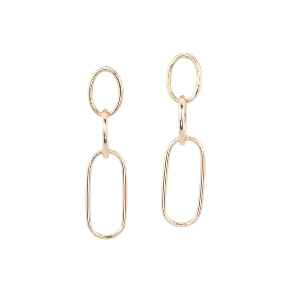 Triple Oval Long Earrings 14K Gold 43x10mm R3179 Aurora Designer