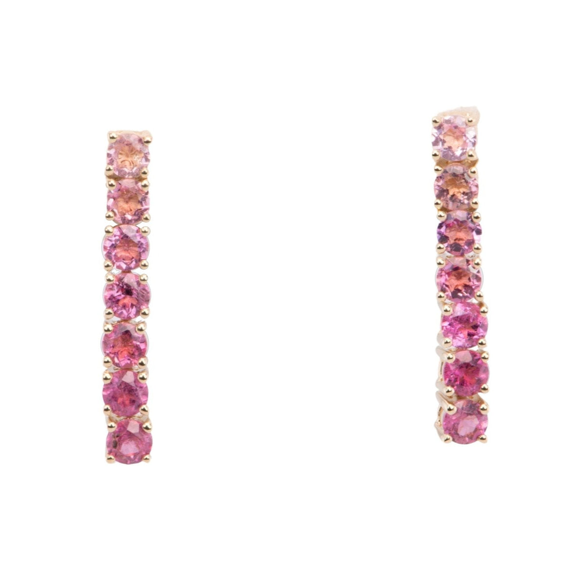 Ombre Pink Tourmaline Long Earrings 14K Gold R3203 Aurora Designer