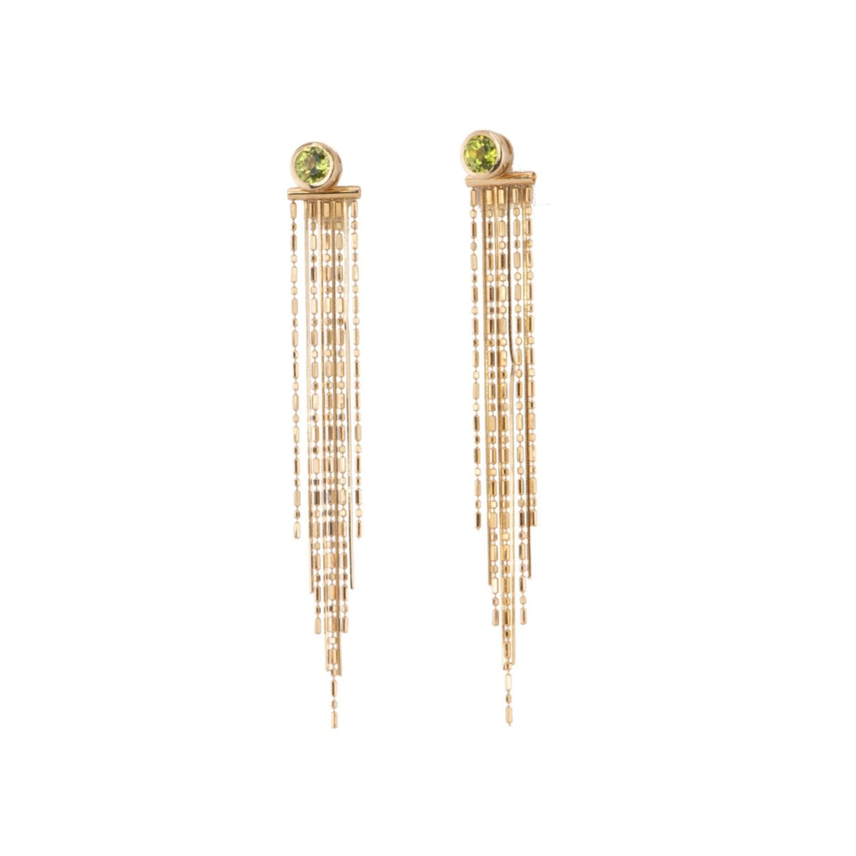 Solid 18K Gold Mixed Chain Ear Dangles 65mm 2.6g R3205 Aurora Designer