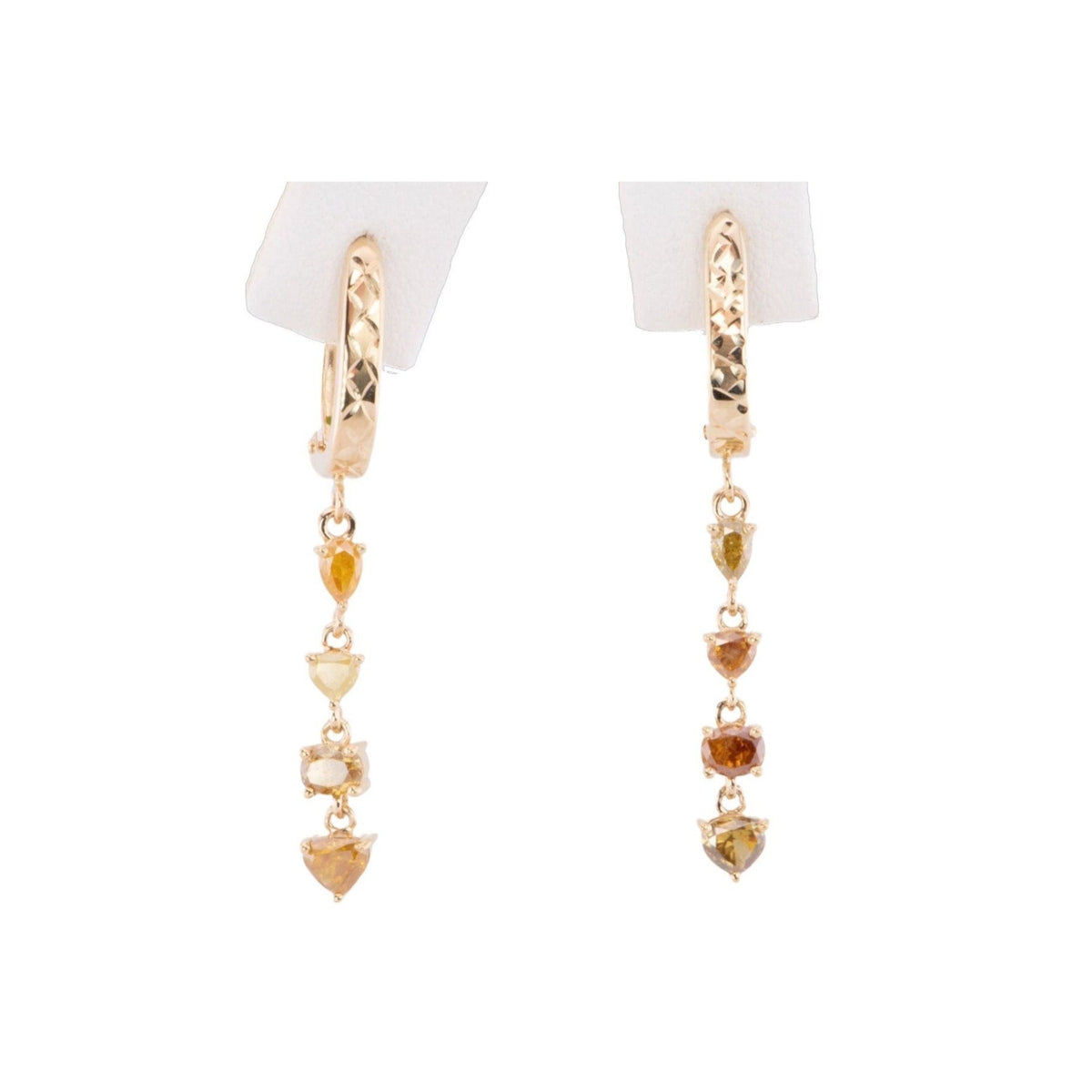 1.51ct Natural Fancy Yellow Diamond 14K Gold Dangle Earrings R3208 Aurora Designer