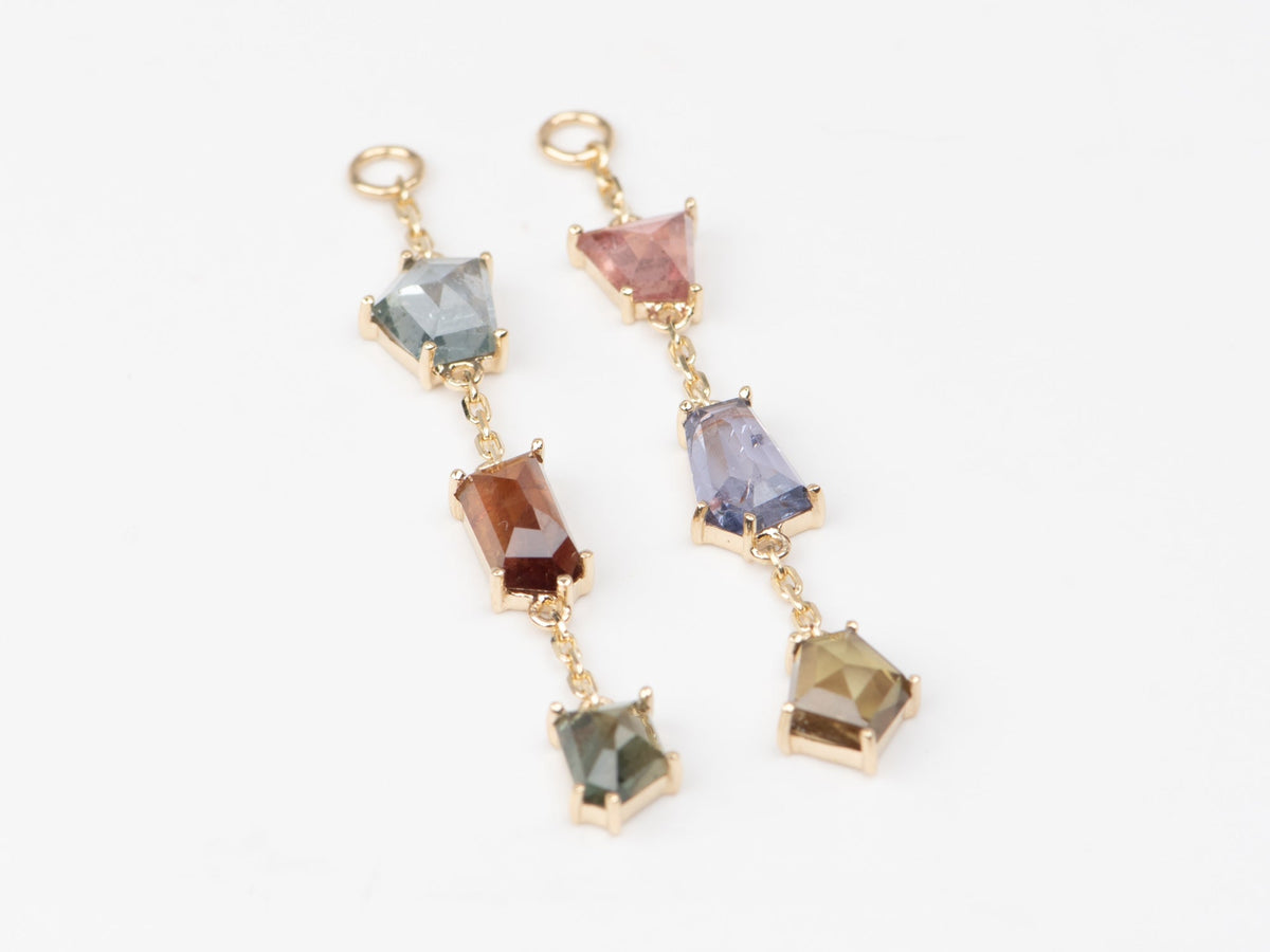 5.34ct Umba Sapphire Long Ear Dangles 9K Gold R3220 Aurora Designer