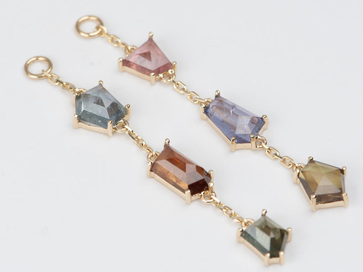 5.34ct Umba Sapphire Long Ear Dangles 9K Gold R3220 Aurora Designer