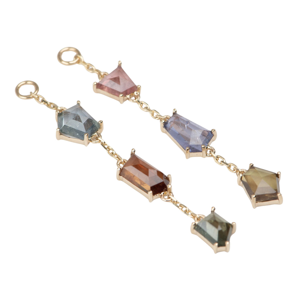 5.34ct Umba Sapphire Long Ear Dangles 9K Gold R3220 Aurora Designer