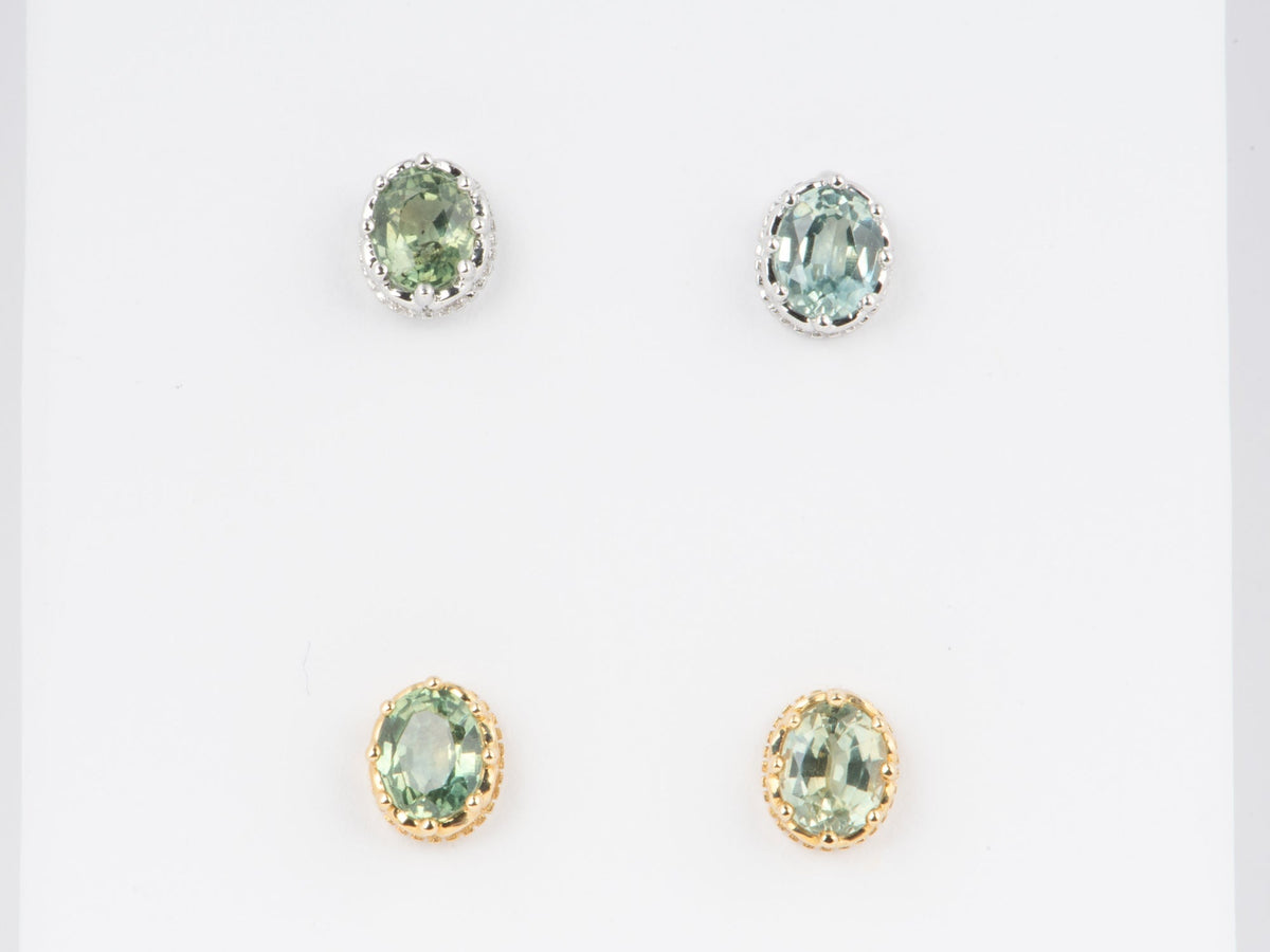 Solid 14K Gold Montana Sapphire Earrings R3225 Aurora Designer